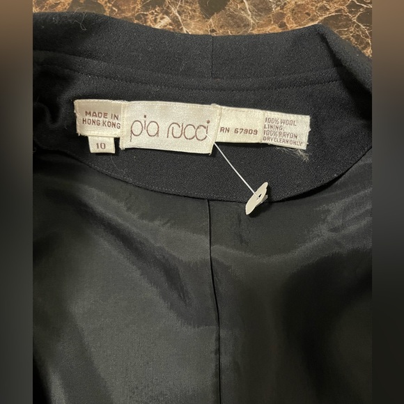 Pia Rucci Women’s Black Vintage Dress 100 % Wool Wrap Long Sleeves Size 10. NWT - Picture 16 of 17